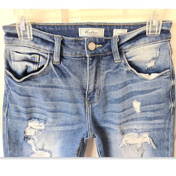 KANCAN The Buckle Distressed Denim Bermuda Jean Shorts 26 - Picture 9 of 15